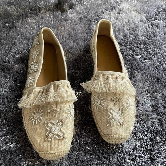 Antonio Melani Dacora Beaded Tassels Mules Espadrilles Size 10M Womens New - Picture 3 of 11